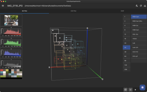 Color Spatioplotter Ex 3D color visualization screenshot
