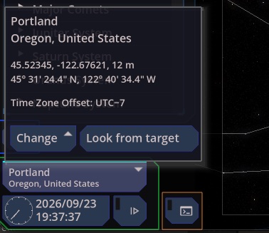 the location popup