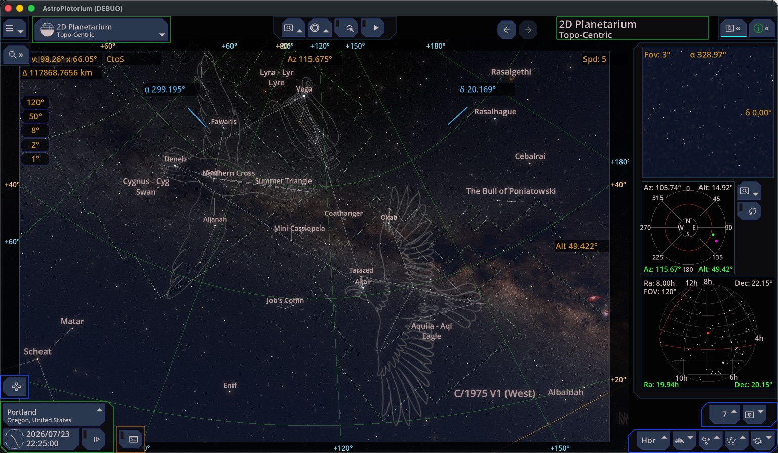 A constellation with lines, boundary