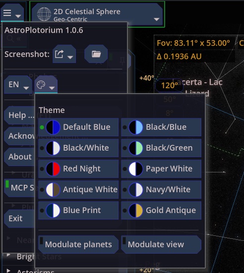 Theme menu