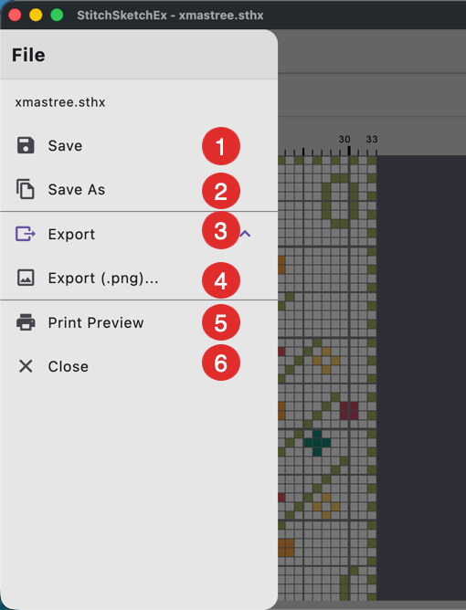 Application menu